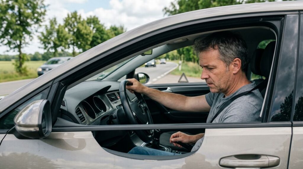 hombre dentro de un coche