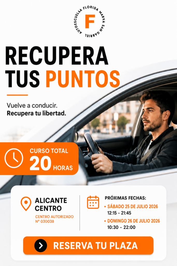curso recuperacion total de puntos en alicante centro autoescuela florida
